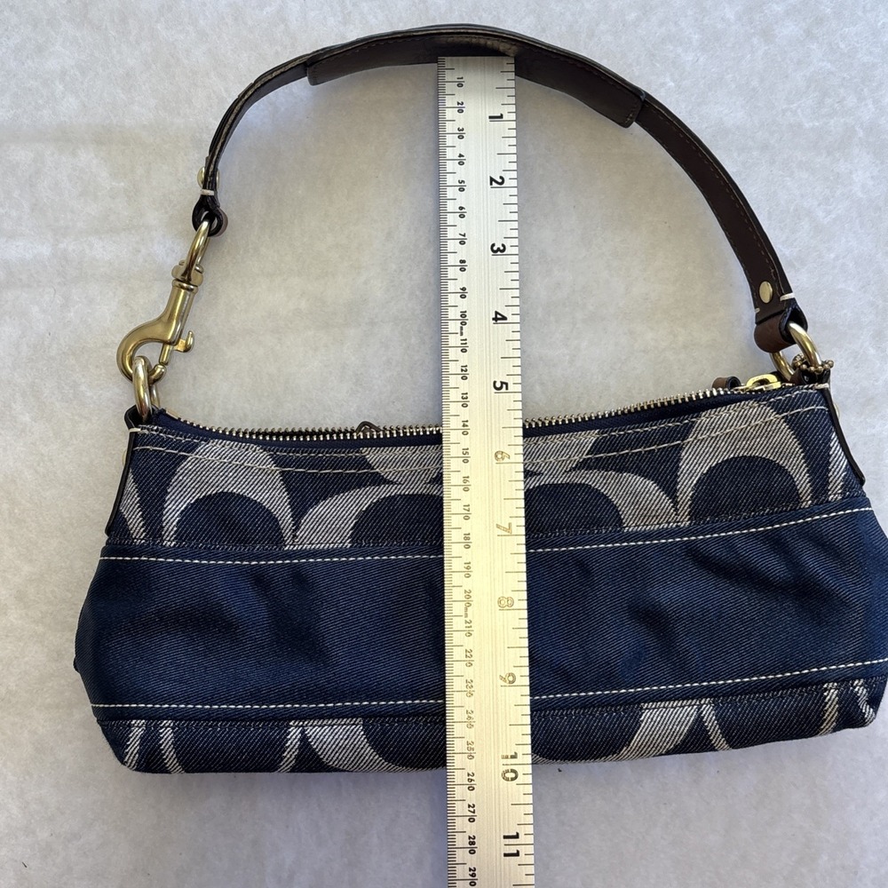 Vintage 2000s Y2K Coach Signature Top Handle Navy Blue Purse Bag RARE NWOT - Picture 8 of 10